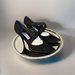 Divertente Women's Black Suede Pumps 3.5” Heels Size 8‎ Vintage